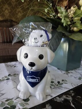 NEW Lowe's 2026 Limited Edition Puppy Planter/treat Jar & Plush Keychain Set